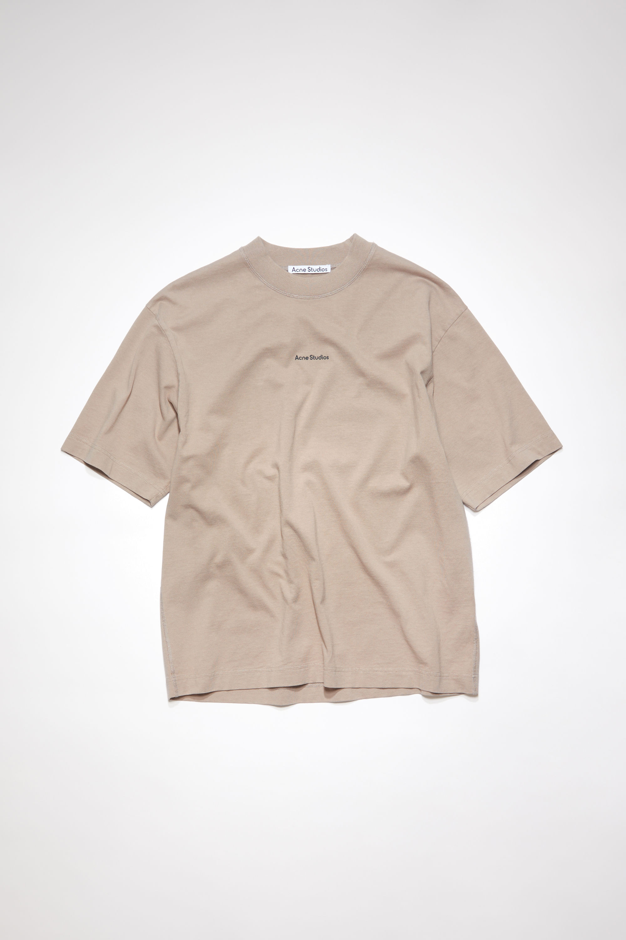 Acne Studios Logo T-shirt In Mushroom Beige