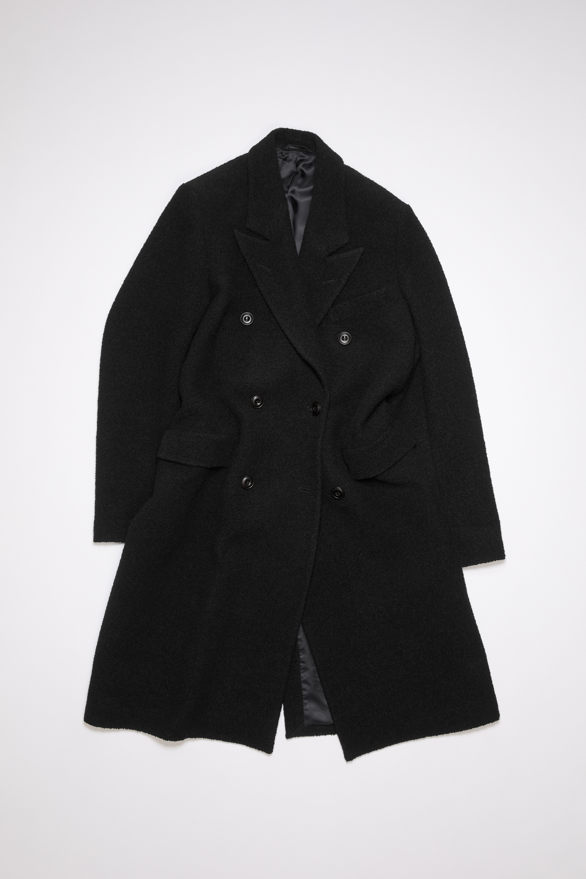 Acne Studios Kids' Double-breasted Wool Coat In Black