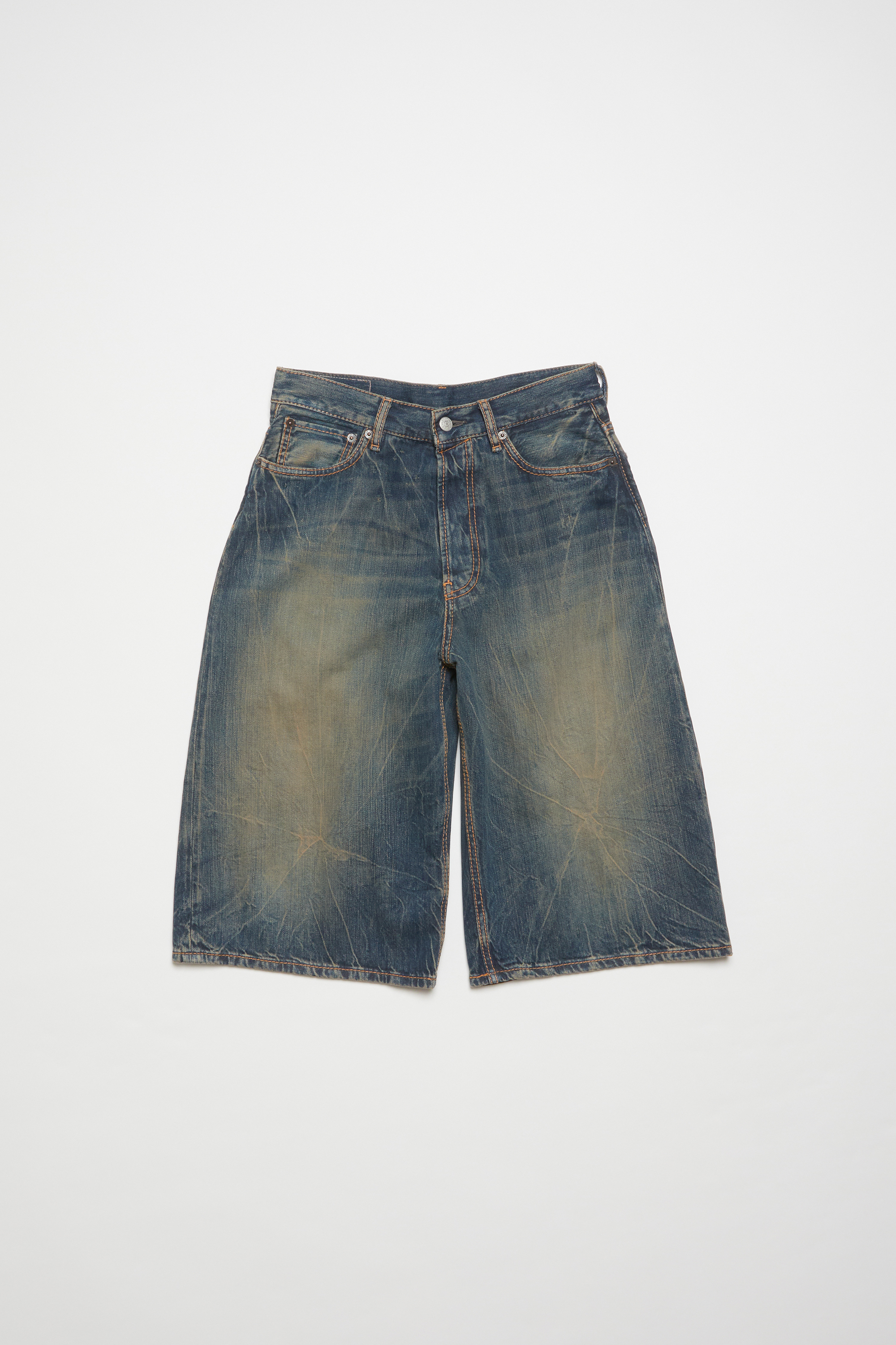 Shop Acne Studios Jeansshorts - Lockere Passform In Dark Blue