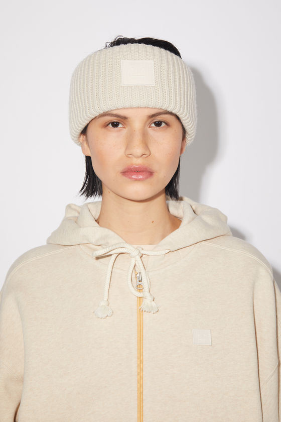 acne studios rib knit beanie hat cream beige