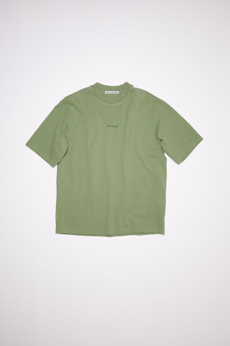 Acne Studios Logo T-shirt In Sage Green