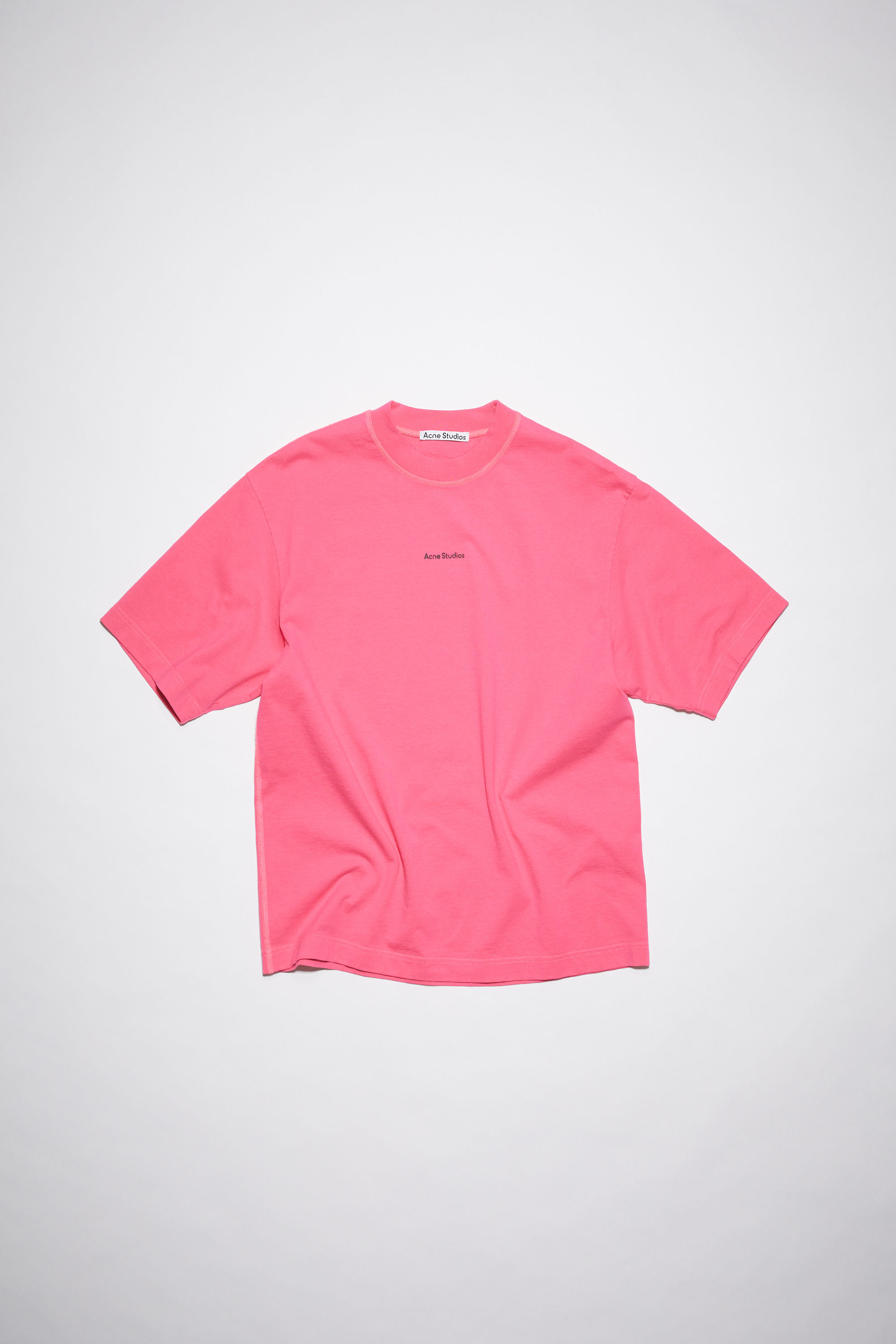 Acne Studios Logo T-shirt In Neon-pink