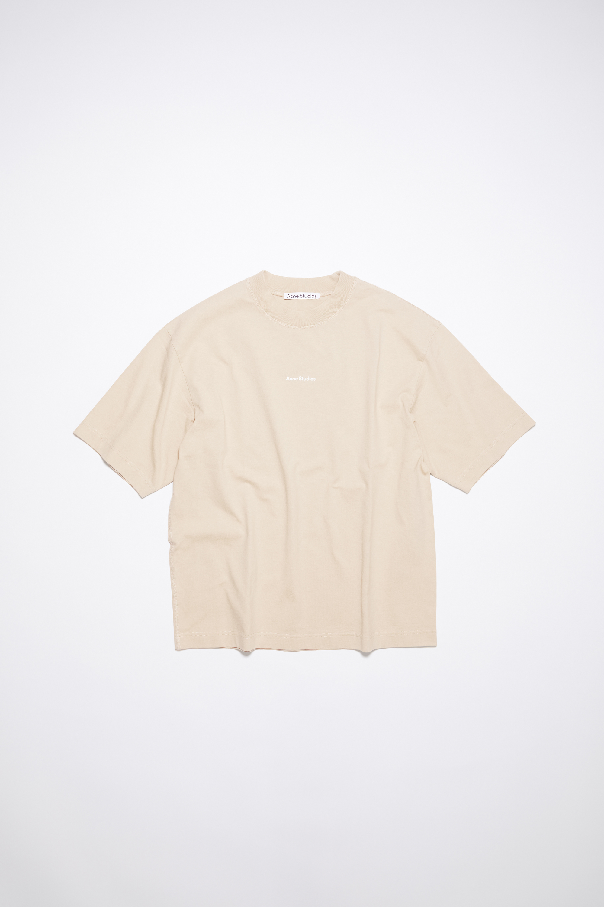 Acne Studios Logo T-shirt In Champagner-beige