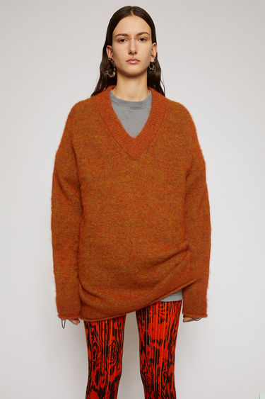 orange sweater