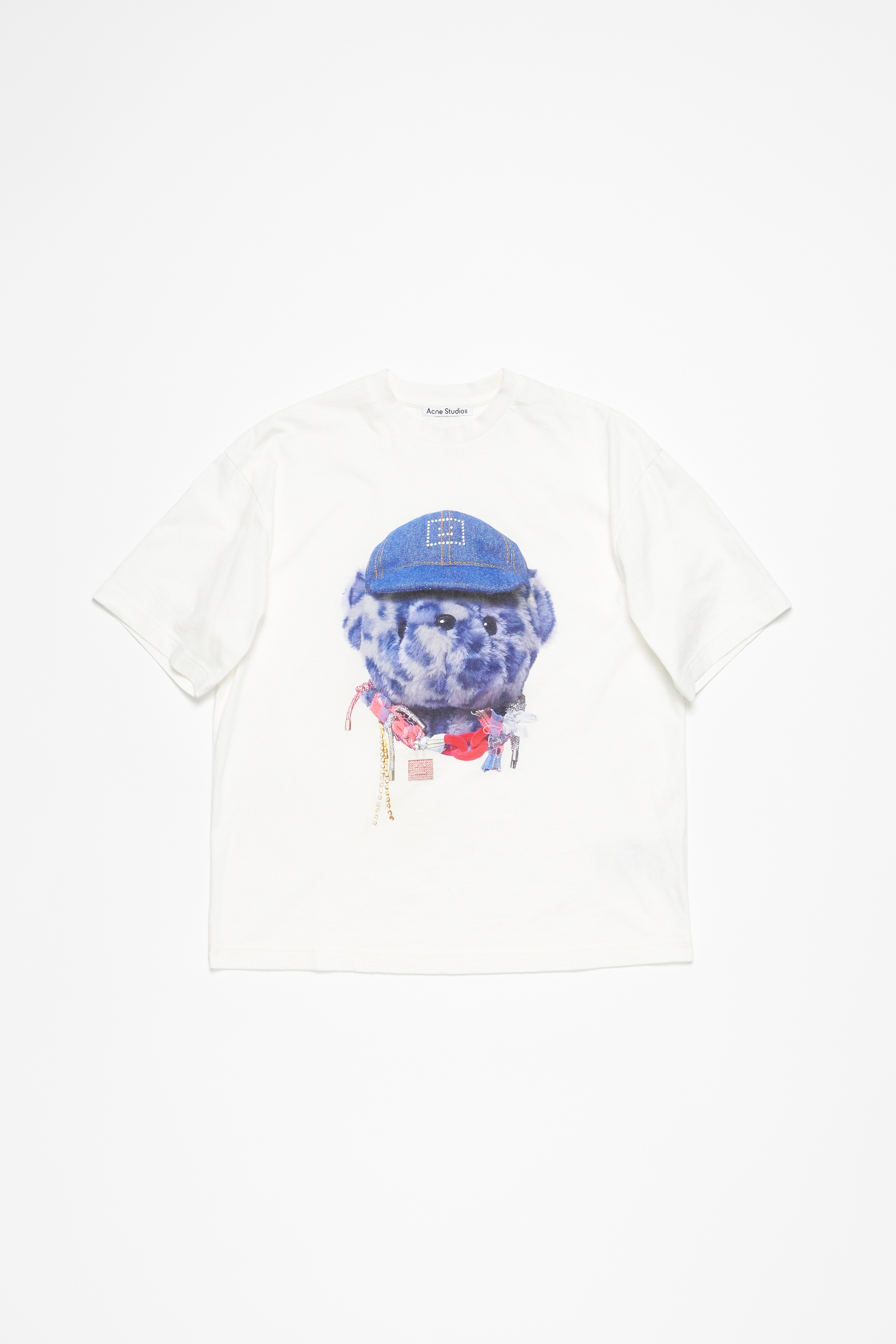 Shop Acne Studios Bedrucktes T-shirt – Entspannte Passform In Optic White