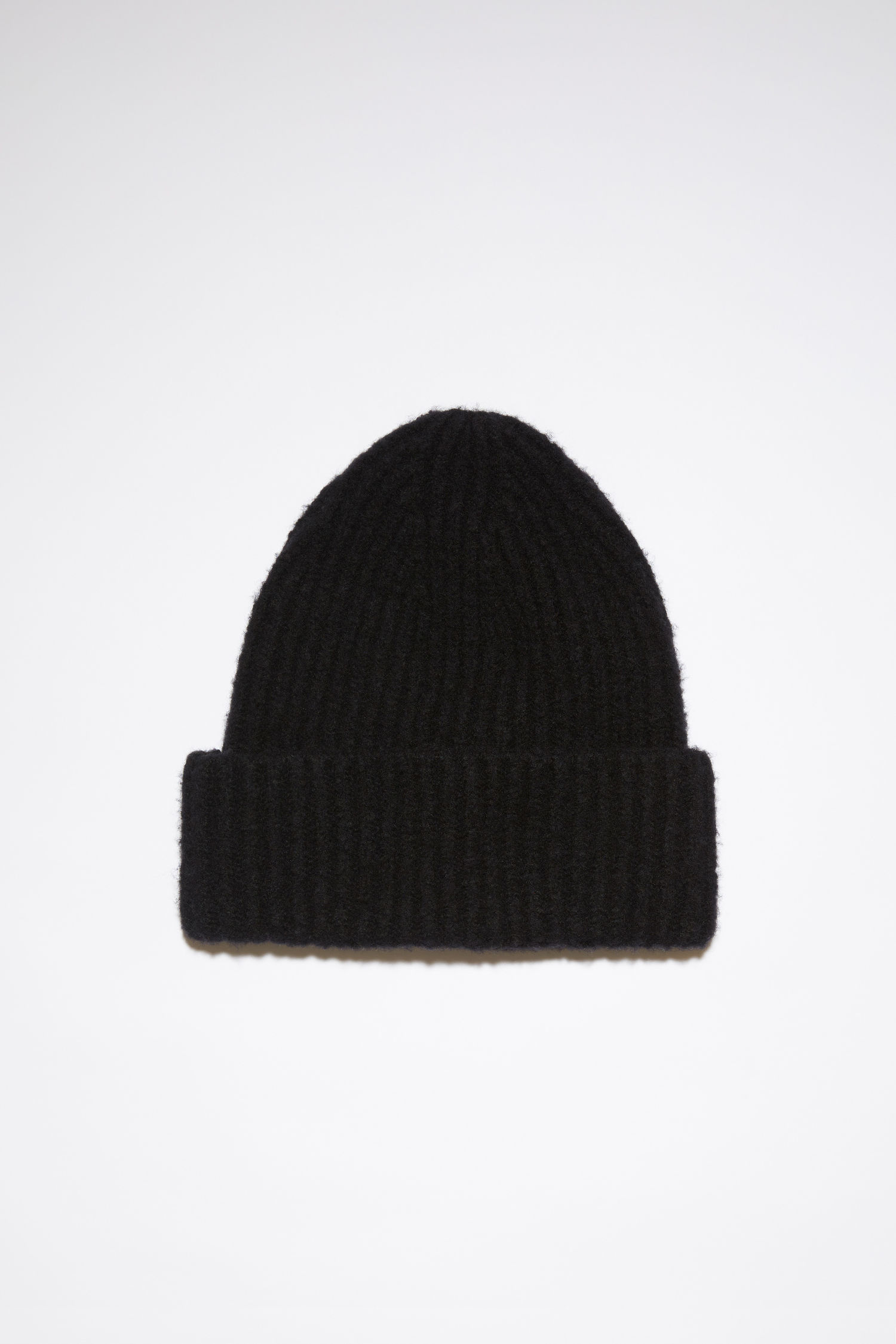 acne studios rib knit beanie hat black