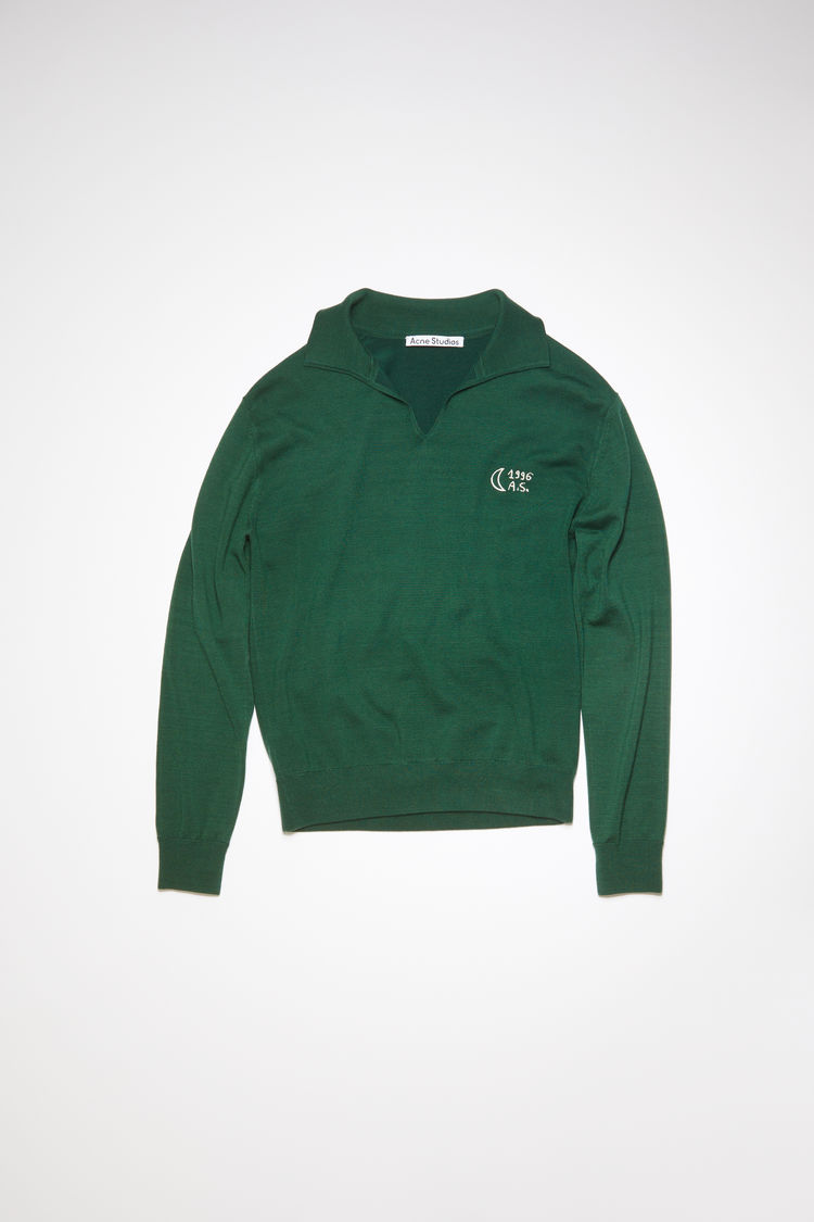 Acne Studios Polo Jumper In Forest Green | ModeSens