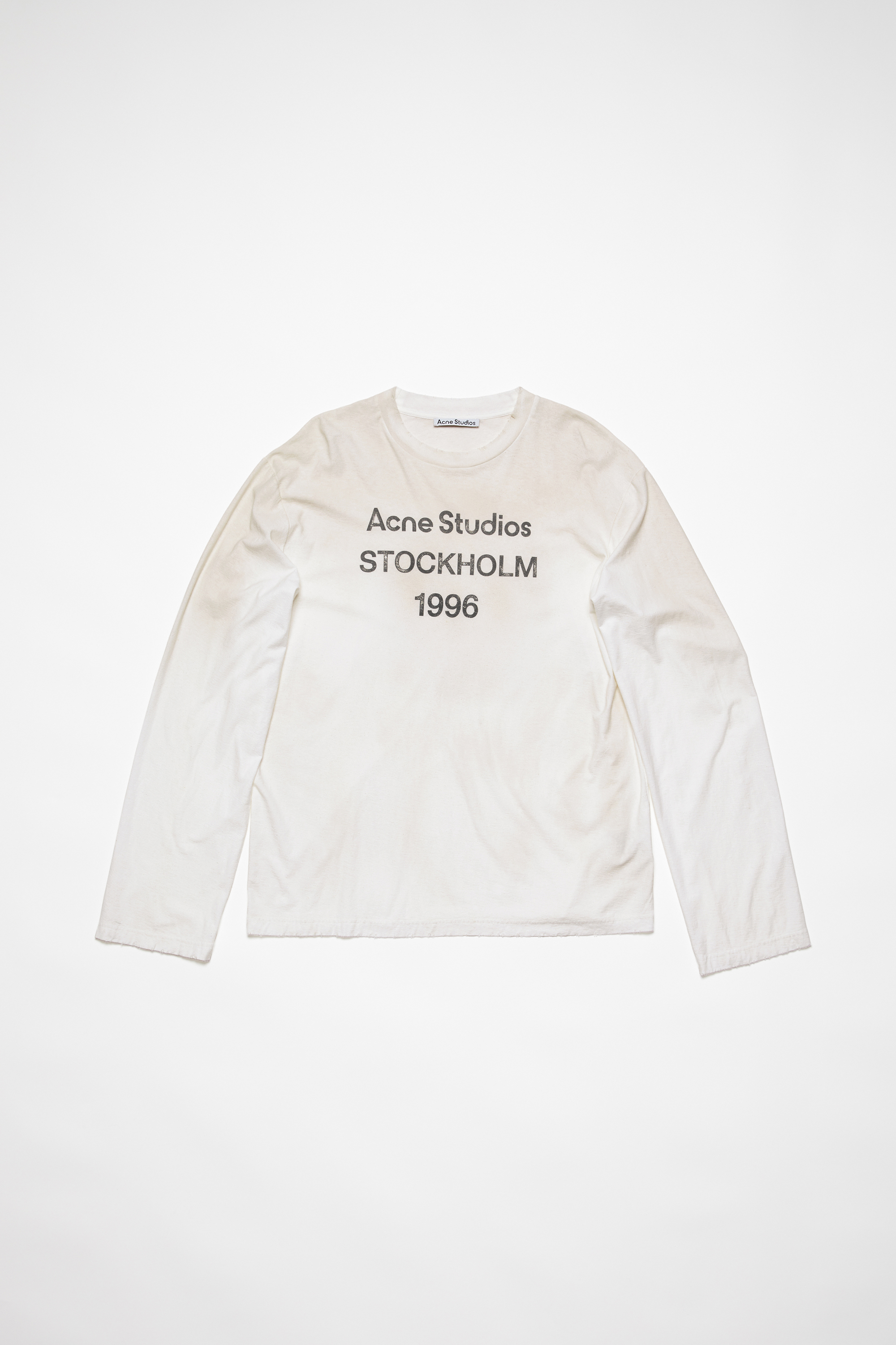 Acne Studios Logo Long Sleeve T-shirt In Optic White