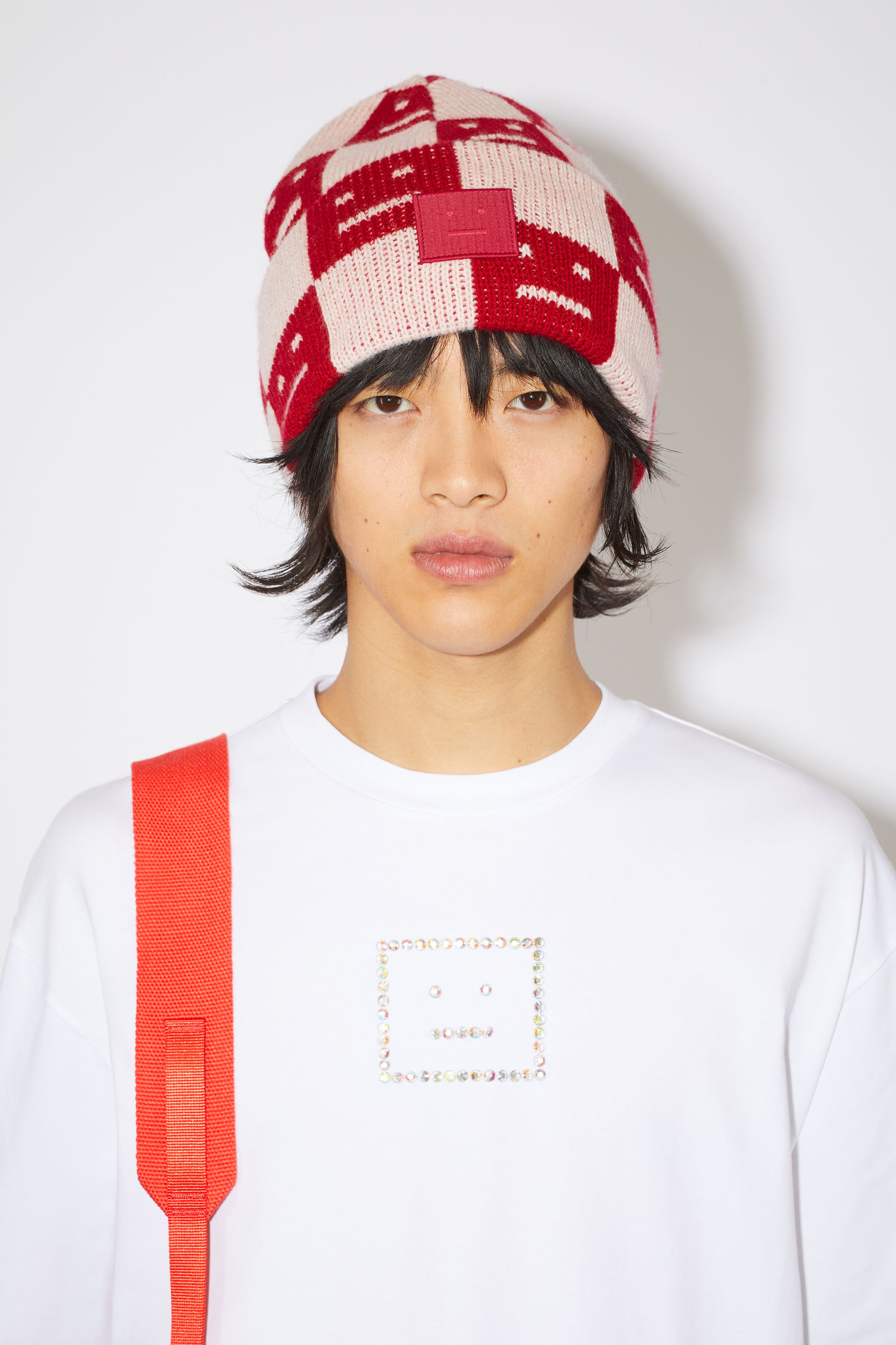 acne studios red beanie