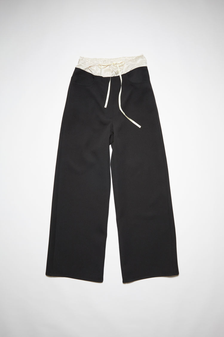 Acne Studios Satin Contrast Trousers In Black | ModeSens